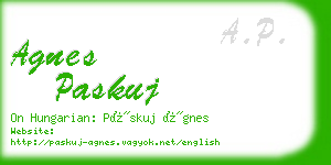 agnes paskuj business card